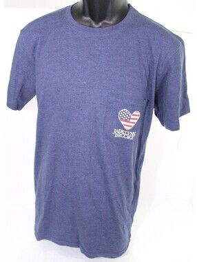 Jadelynn Brooke U.S.A. All Day T Shirt Size Small American Flag Heart Pocket Tee